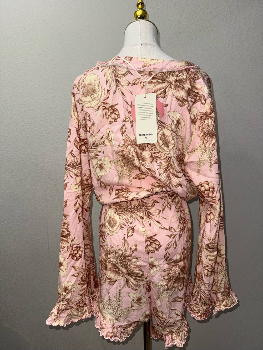 Aguabendita NWT x Target Romper Sz L Pink/Cream - Picture 3 of 4
